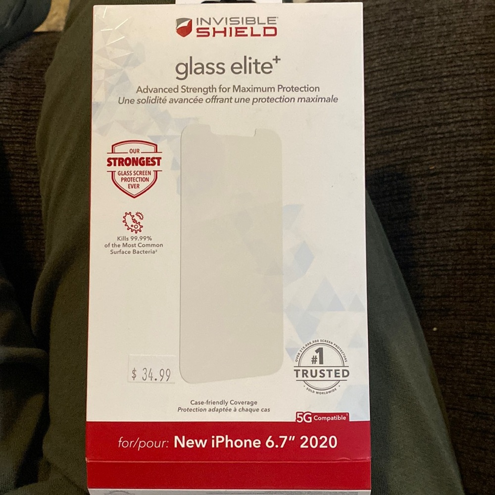 Zagg invisible shield class elite + for iPhone 6.7” 2020